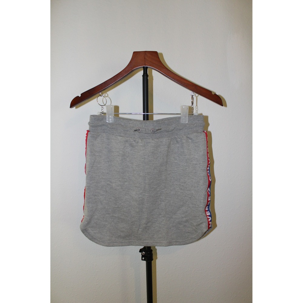 Converse Girls' Gray Logo Tape Sweatshirt Skirt Heather Gray Size L 12-13Y